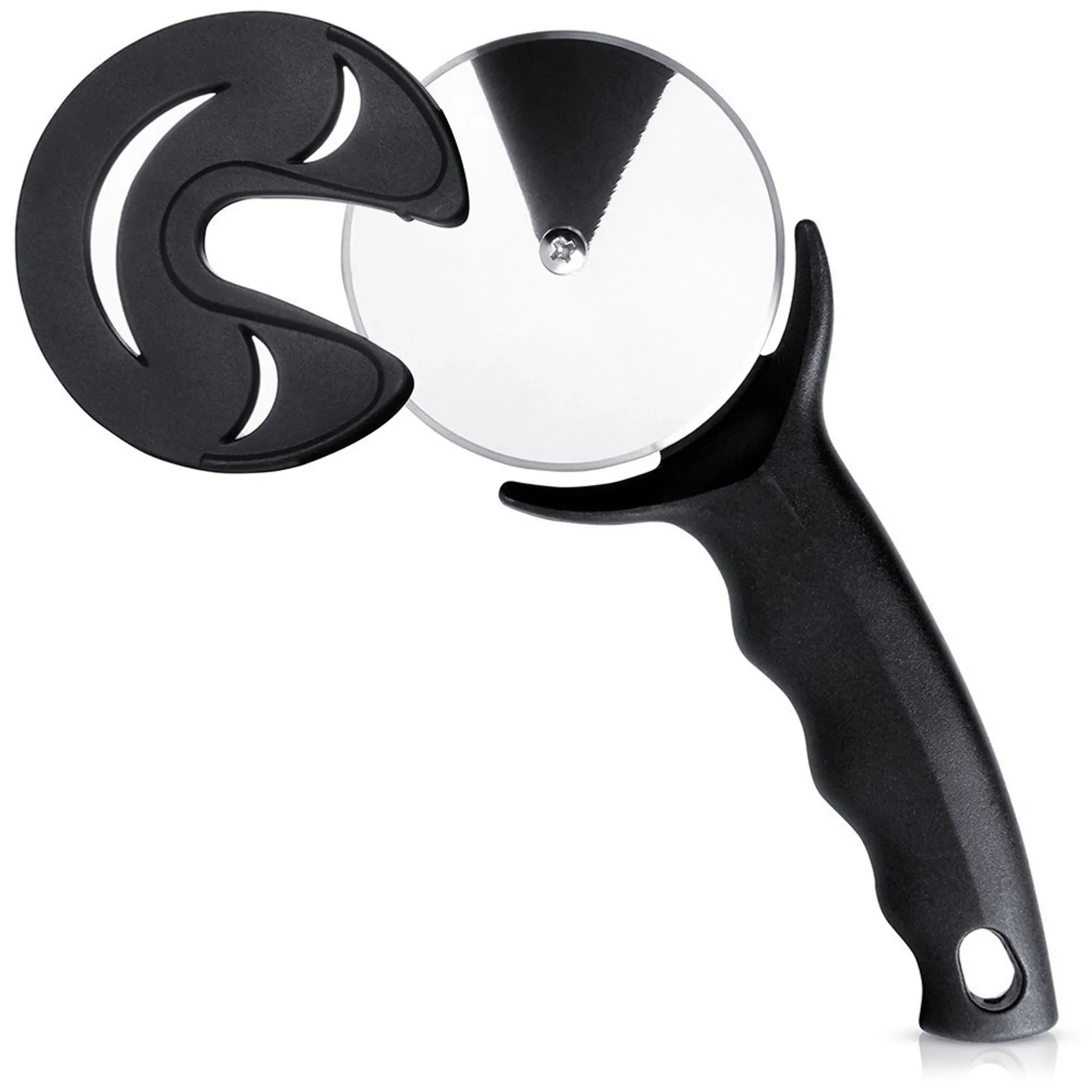 Excellent Houseware – Runder Pizzaschneider mit Schutz und Edelstahlklinge