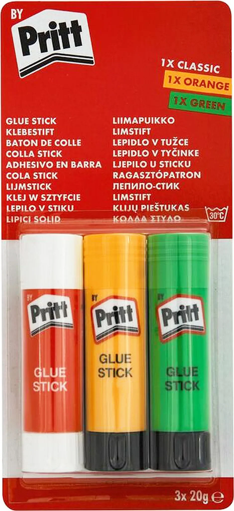 Pritt – Klebestift Papier Glue Stick 20g Classic, Orange & Green