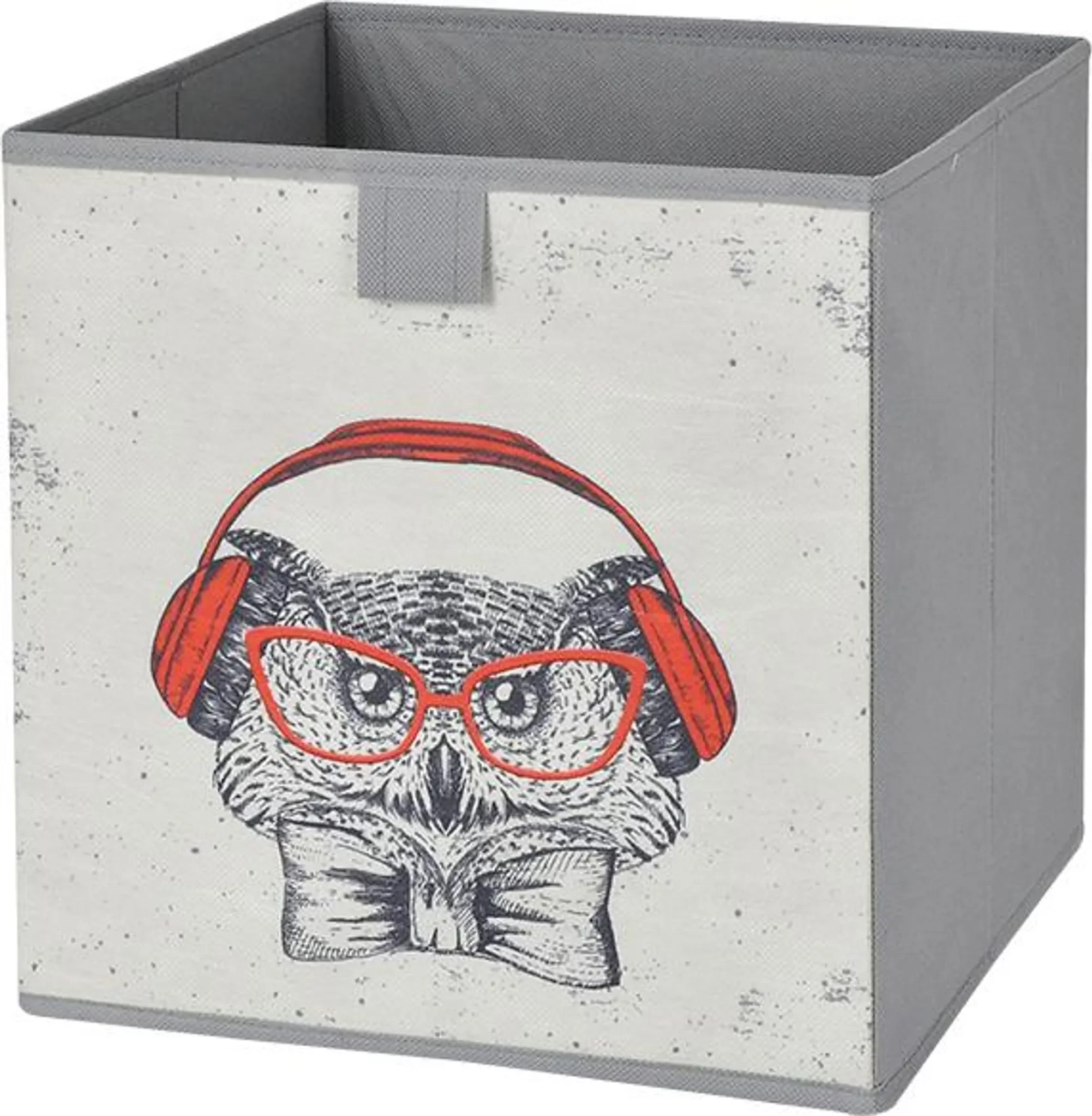 Domino – Textil-Aufbewahrungsbox Eulenmuster, 31 × 31 × 31 cm