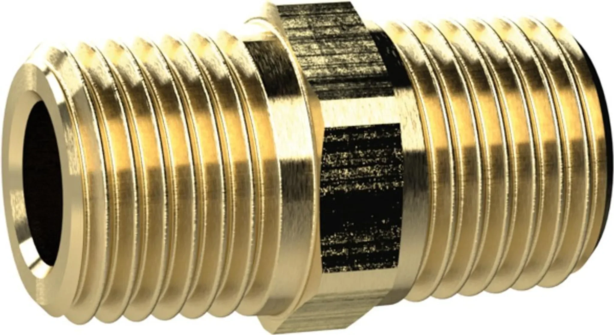 Riegler Doppelgewindenippel, R 3/4 a., R 1 a., SW 36, Messing