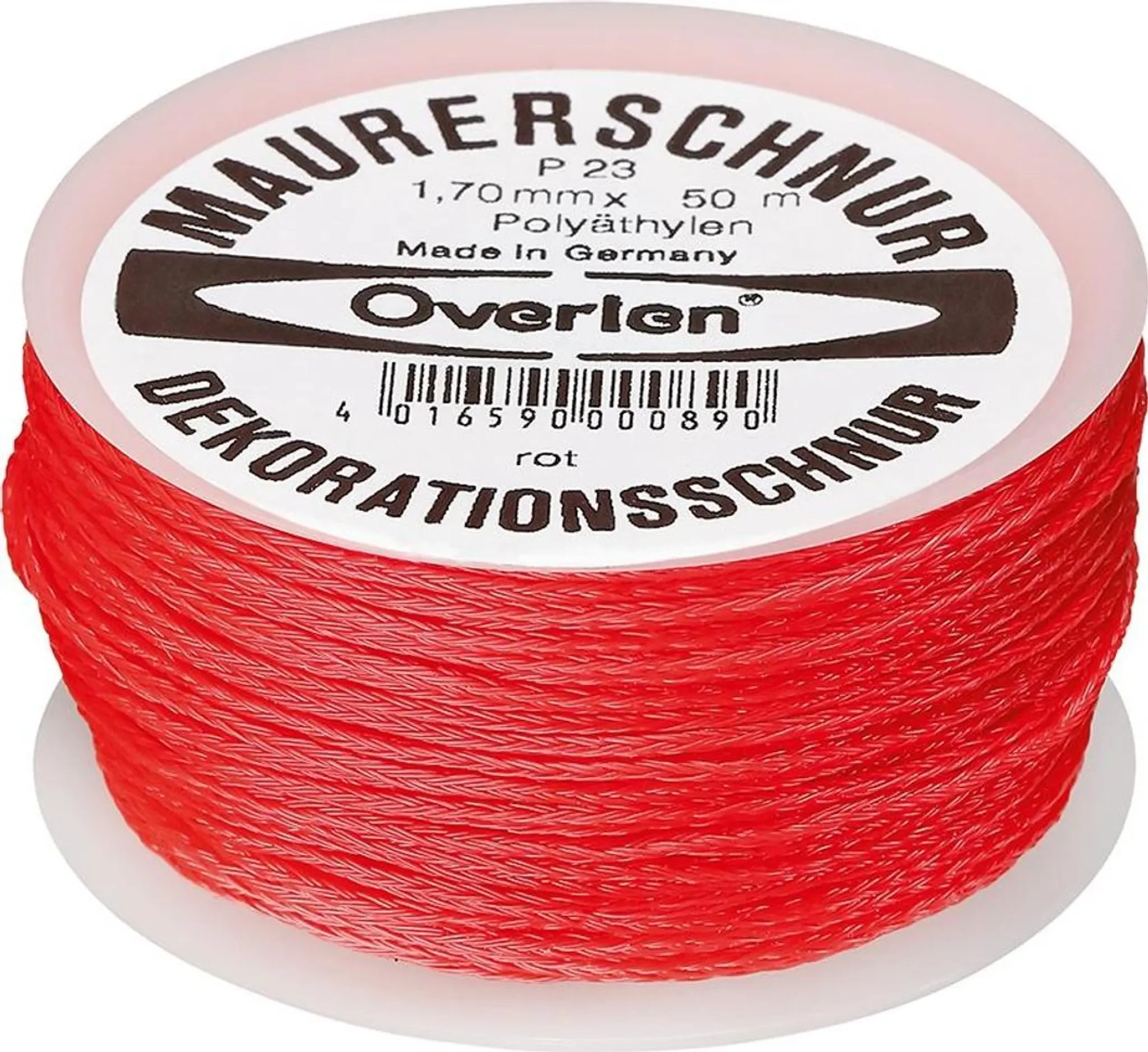 Maurerschnur PE rot Ø1,7 mm, Länge 50 m, 30 kg