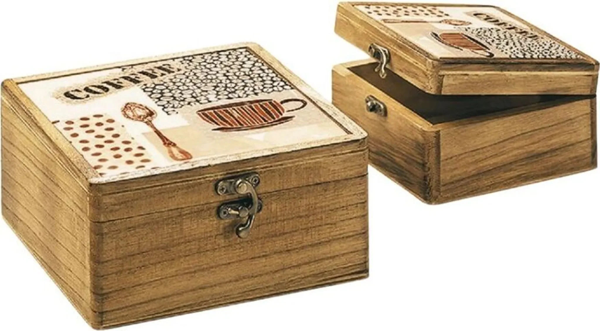 Locker – 2er Set Creative Deco Holzkiste mit Deckel, Erinnerungsboxen