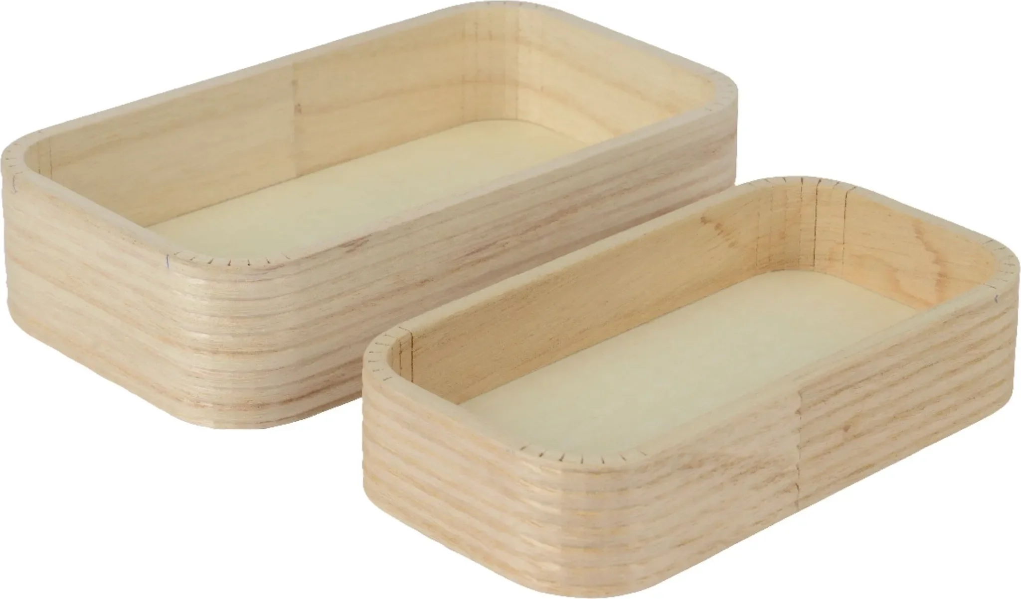 KSD – Aufbewahrungsboxen aus Holz, 2er-Set, natur/braun