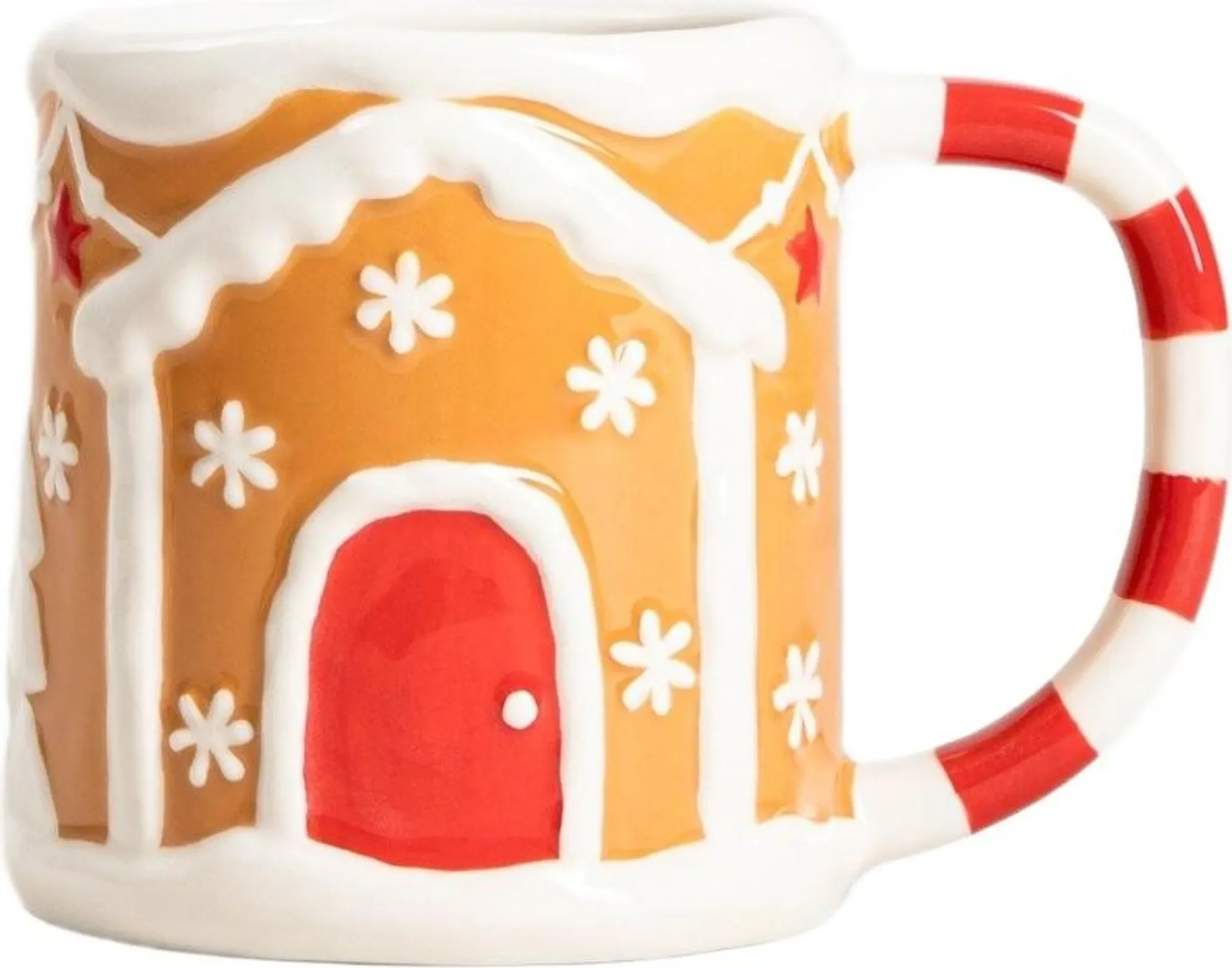 HOMLA KAROI Hausbecher 0,35 l – Weihnachtsbecher aus Porzellan