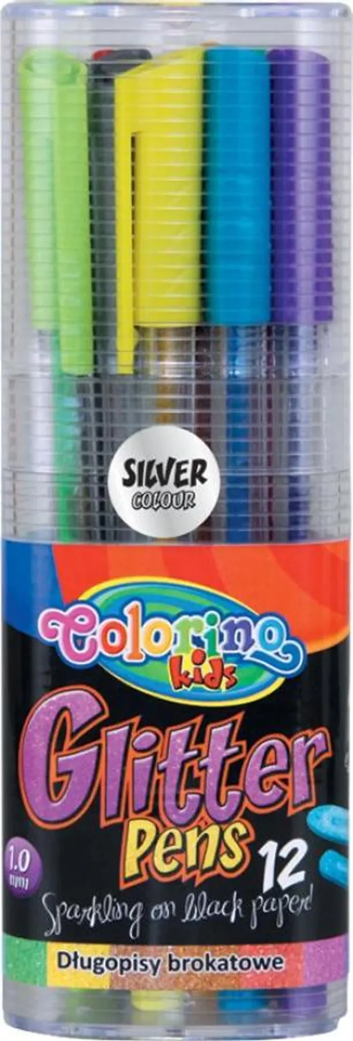 Glitter Dreieck-Stifte – 12 Farben – Colorino Kids