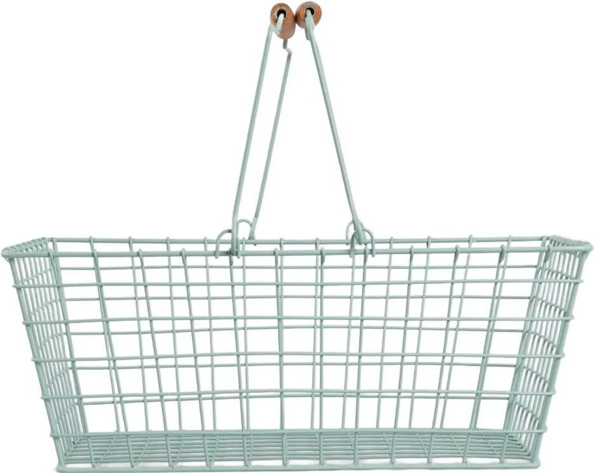 HOMLA – SELIA Korb mit Griffen, Grün, 43 × 29 cm